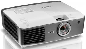 BenQ W1500 Projector - Top-front view showing lens, lens controls, control panel