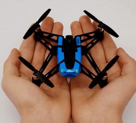 How cool is this mini roto-copter? Parrot had mini-copters flying around in a large cage. I guess the cage was so that none could escape,