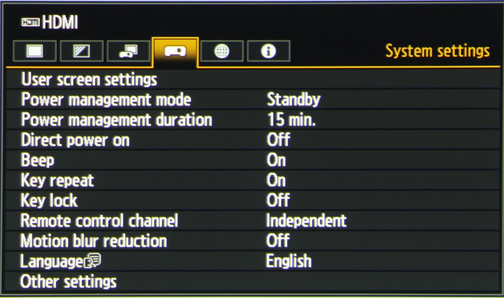 Canon WUX6000-Menu9-System