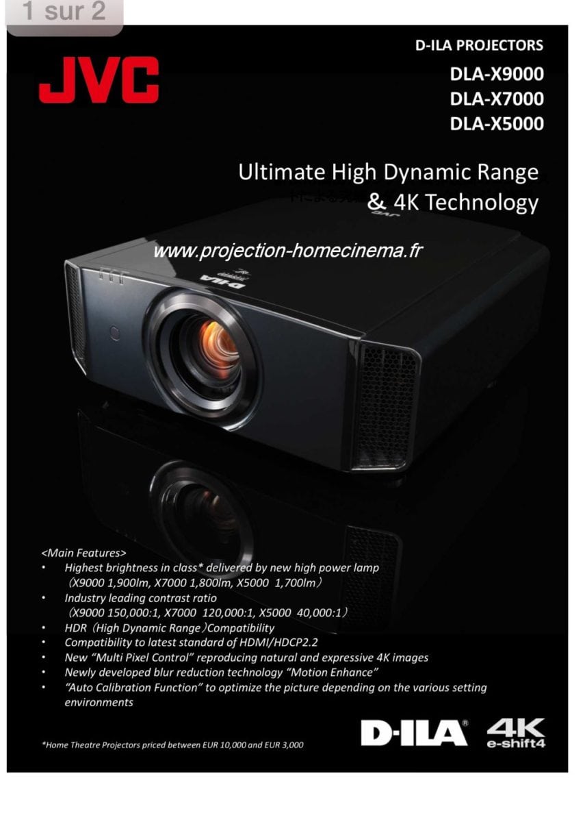 JVC's brochure of new projectors