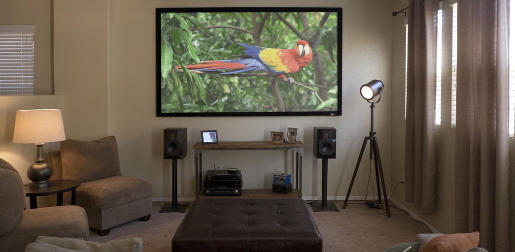 ezframe screen in room with ambient light