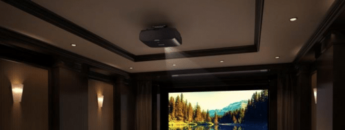 An Epson Pro Cinema 6040UB home theater projector