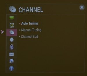 The PF 1000U's Channel menu.