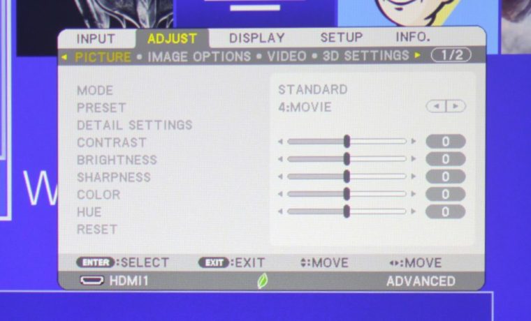 NEC NP-PA653UL Adjust Menu - Picture