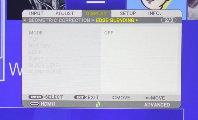 NEC NP-PA653UL Display Menu - Edge Blending