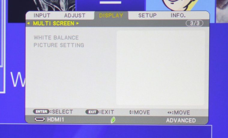 NEC NP-PA653UL Display Menu - Multi Screen