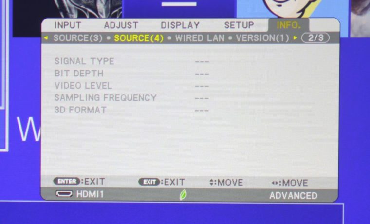 NEC NP-PA653UL Info Menu - Source 4