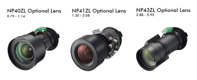 NEC NP-PA653UL Interchangeable Lens Options