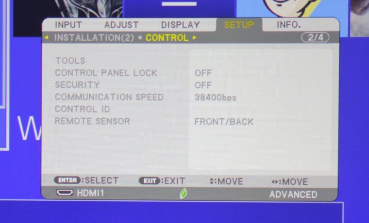 NEC NP-PA653UL Setup Menu - Control