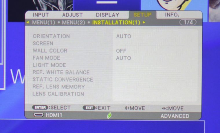 NEC NP-PA653UL Setup Menu - Installation 1
