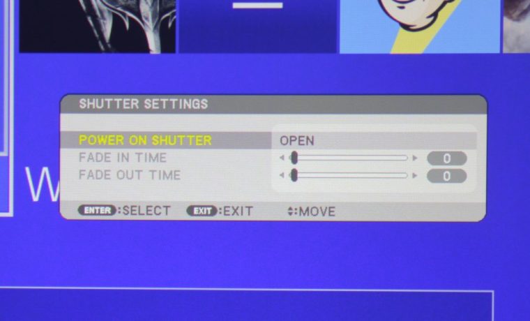 NEC NP-PA653UL Setup Menu - Installation 2 Shutter Settings