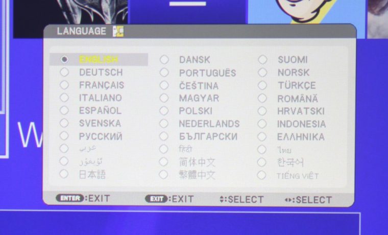 NEC NP-PA653UL Setup Menu - Menu 1 Language