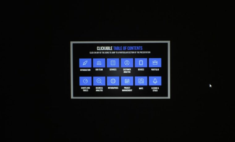 Casio XJ-L8300HN Presentation Table of Contents