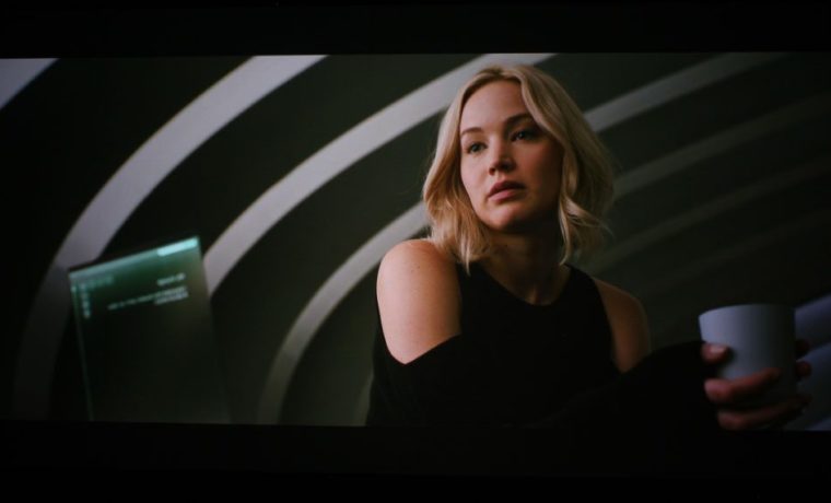 Elite Screens CineGrey 3D 4K Passengers Jennifer Lawrence CU