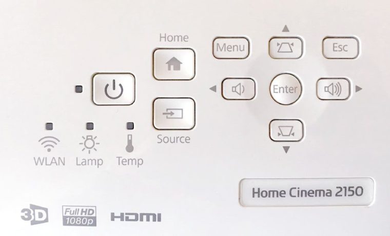 Epson Home Cinema 2150 Control Panel