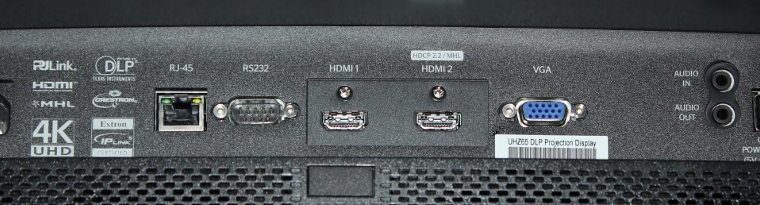 Optoma UHZ65 Inputs and Connectors
