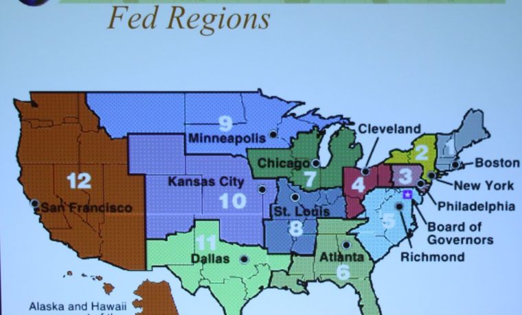 Dell S718QL Presentation Slide Fed Regions Map