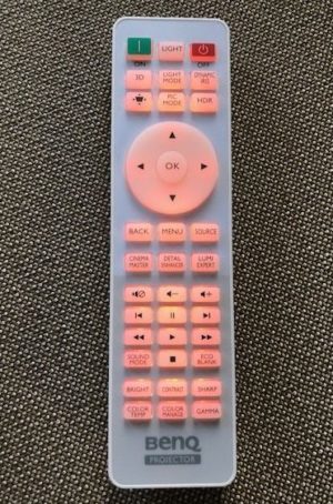 HT2550/TK800 remote control - Nice layout, good range, and a red/orange backlight that's not too bright or too dark.