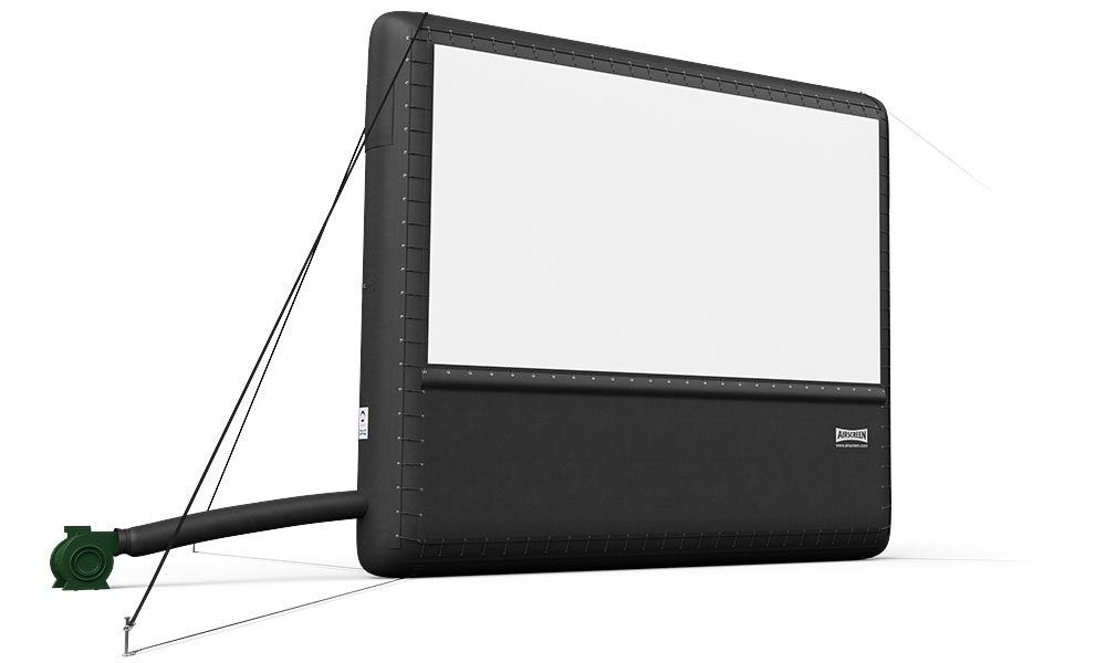 A portable inflatable projector screen