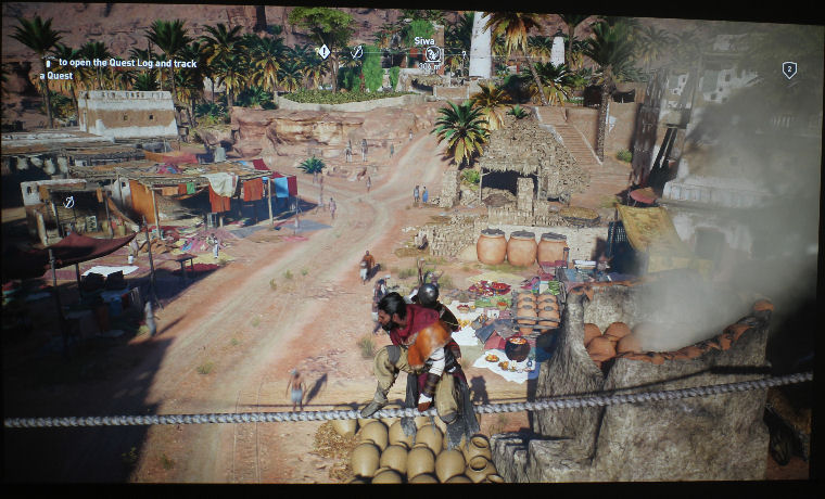 Assassin's Creed Origins as projected by the ViewSonic PX706HD Gaming Projector