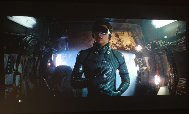 A scene from Ready Player One as projected by the ViewSonic PX706HD Projector
