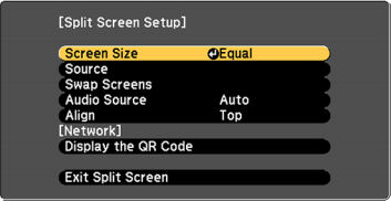 Epson L400U Split Screen Menu