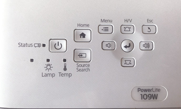 Epson-PowerLite-109W_Control-Panel