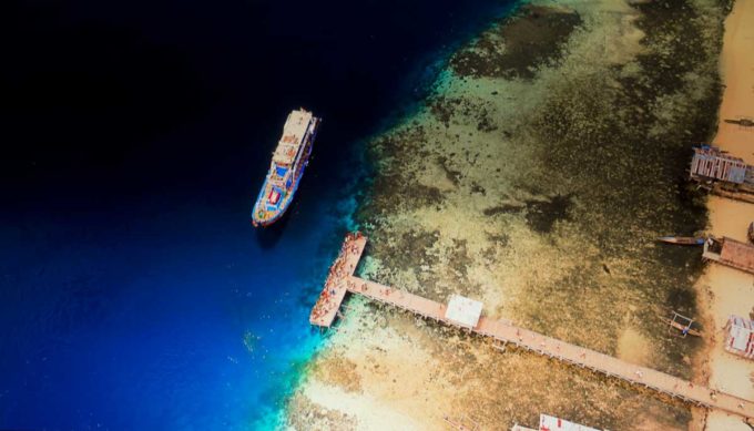 South Pacific image of boat docking