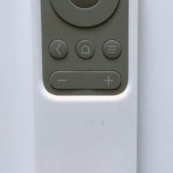 The lightweight VAVA remote is medium sized, thin, and has limited functions, primarily to control smart features