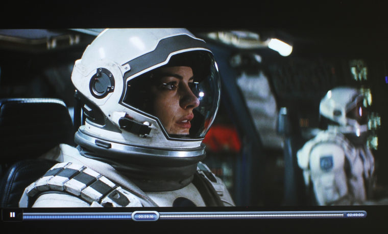 Projected image from the 4K HDR version of Interstellar using the ViewSonic.