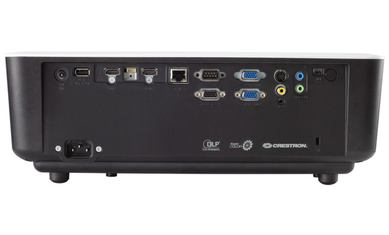 There are quite a few connection on the rear panel, including two HDMI inputs, an S-video and composite-video input, VGA input, Ethernet port, and USB port that provides power for a streaming stick connected to one of the HDMI ports.