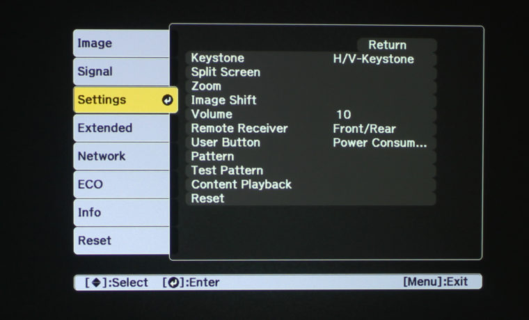 Epson-PowerLite-U50-Menu-3_Settings-Menu