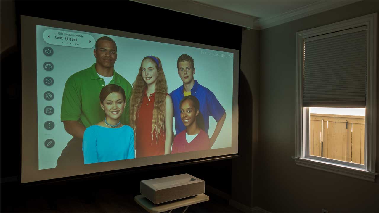 LG CineBeam HU715Q in use with high ambient light