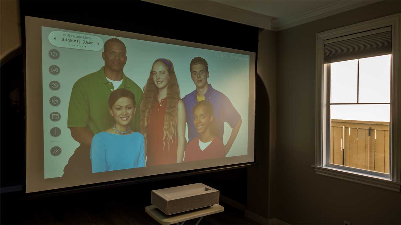 LG CineBeam HU715Q in use with high ambient light