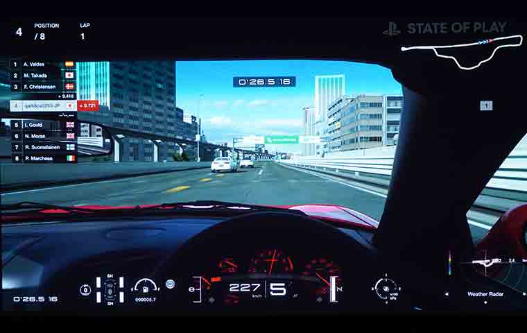 Screenshot from a car racing game