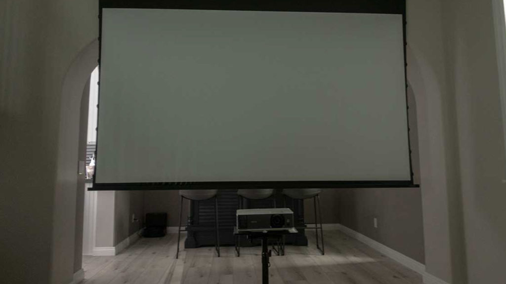 BenQ TK700 set up with a screen