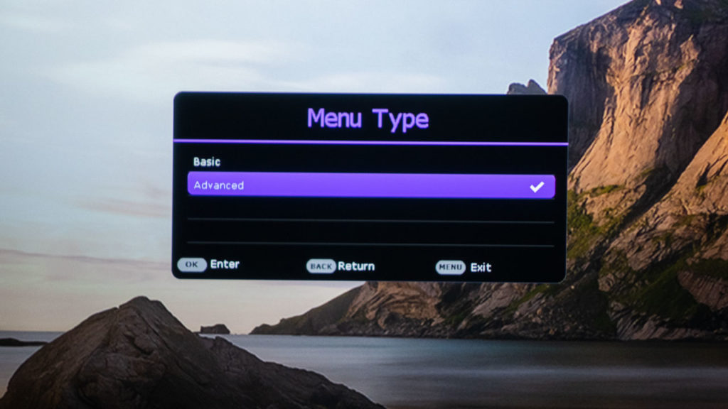 BenQ x3000i menu