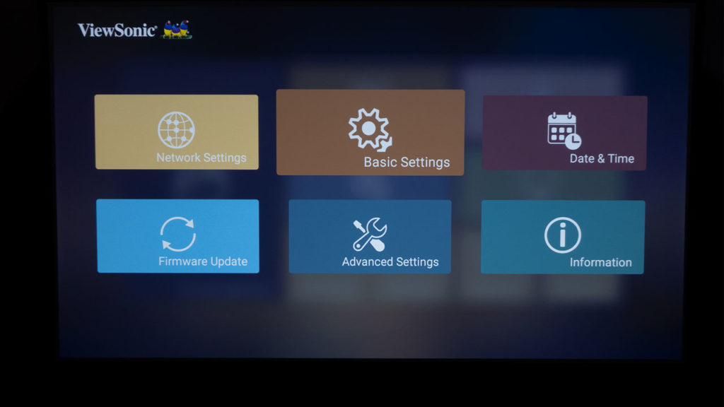 ViewSonic X2000B Projector Menu