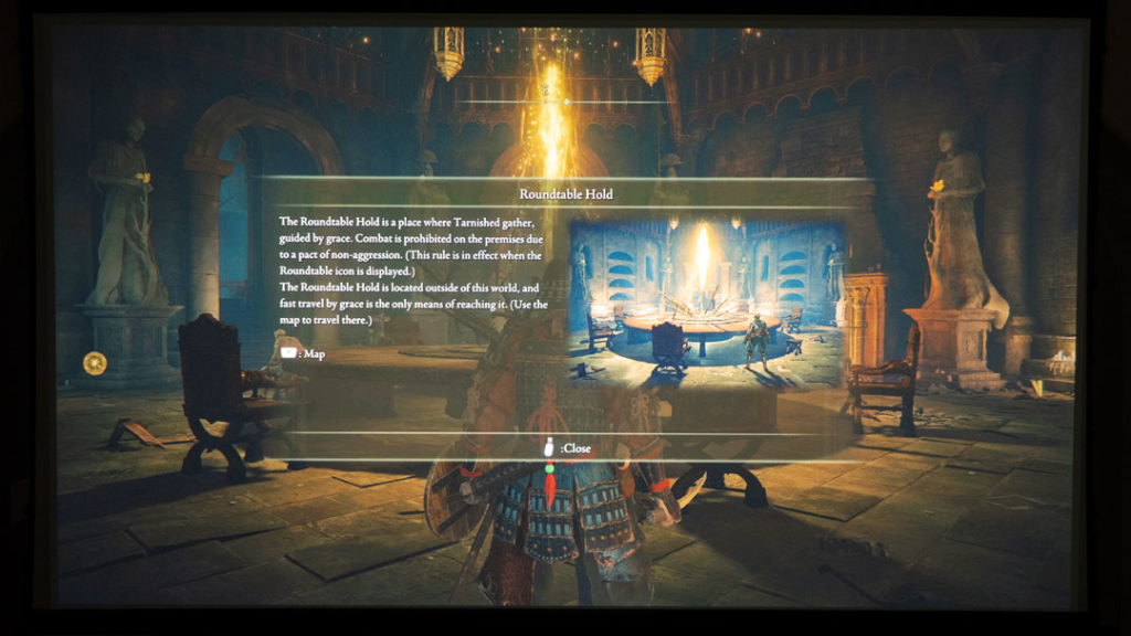 BenQ x3000i projector displaying a scene from Elden Ring
