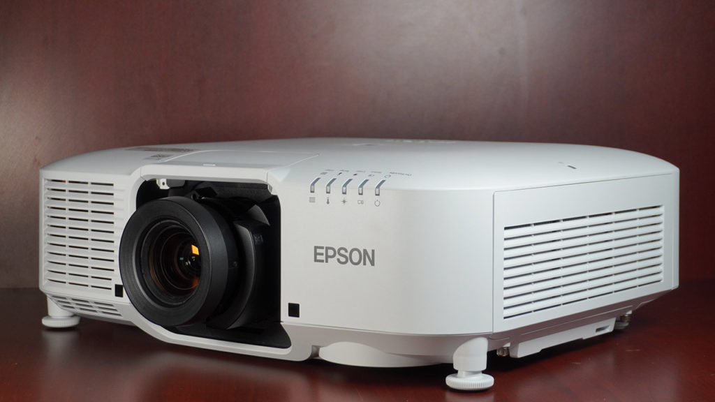 Epson PRO EB-PU1008W projector from the front right