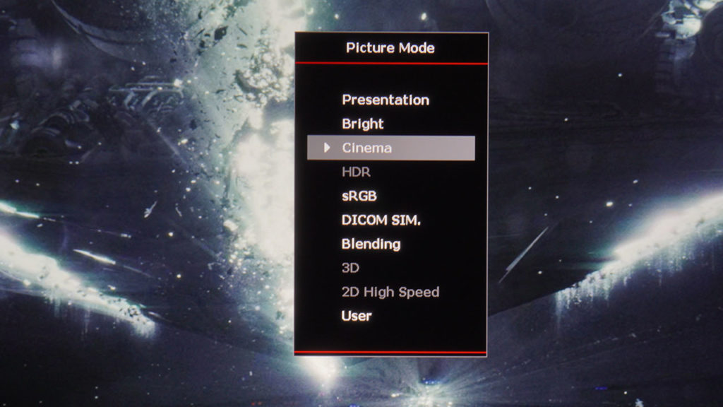 Optoma Zu920 Projector Menu - Projector Reviews - Image