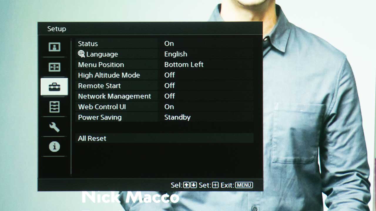 Sony-XW5000ES-Menu-2 - Projector Reviews Image
