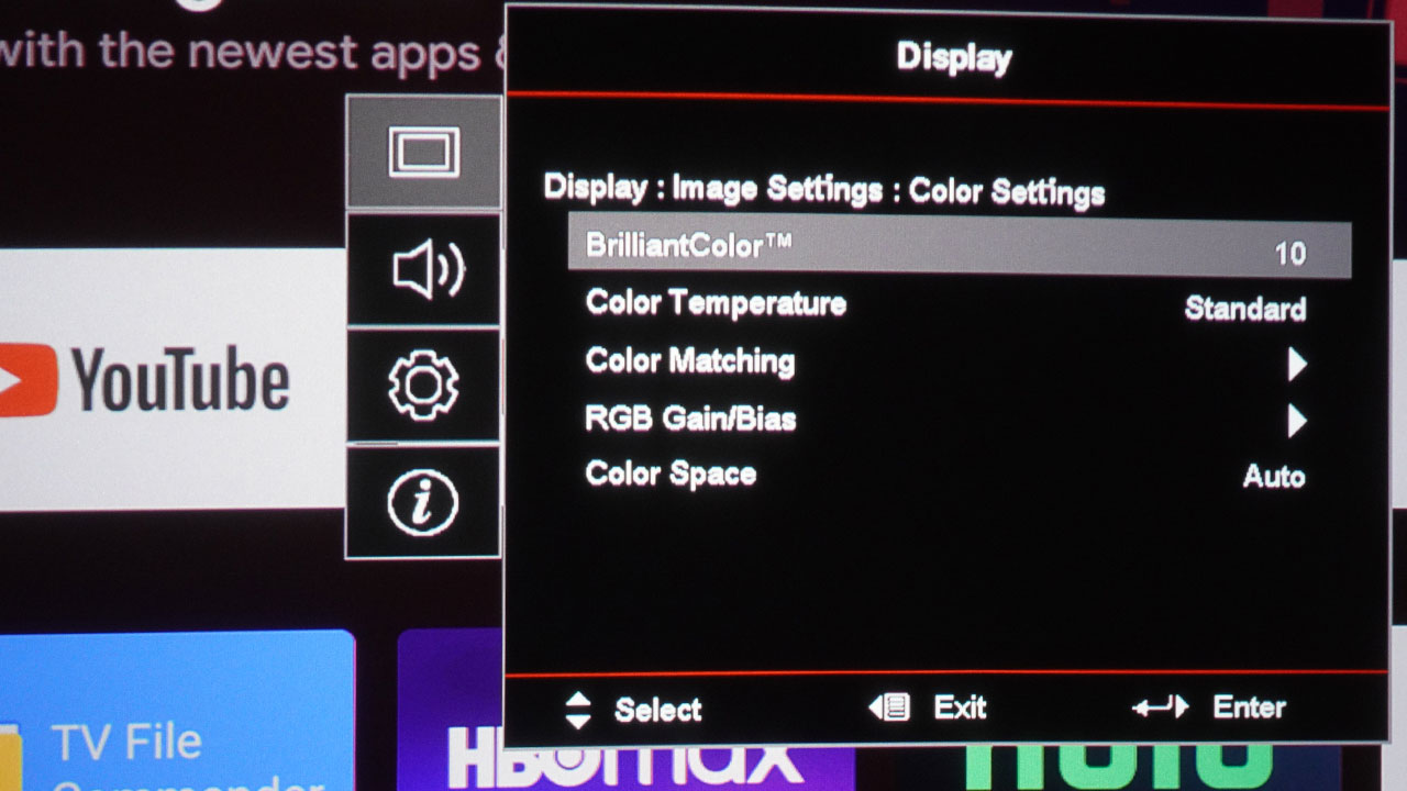 Optoma_CinemaX_D2_Menu2 - Projector Reviews image