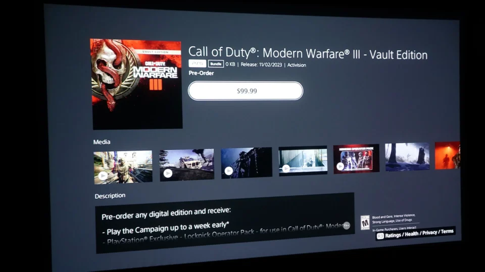 Call of Duty: Modern Warfare 3 pre-order on Playstation Store $99.99  - Project Reviews Images