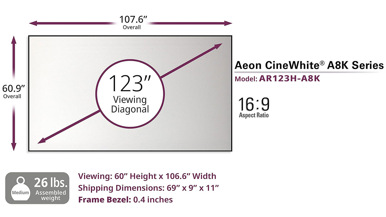 Elite-Aeon-CineWhite-A8K-Dimensions - Projector Reviews Images