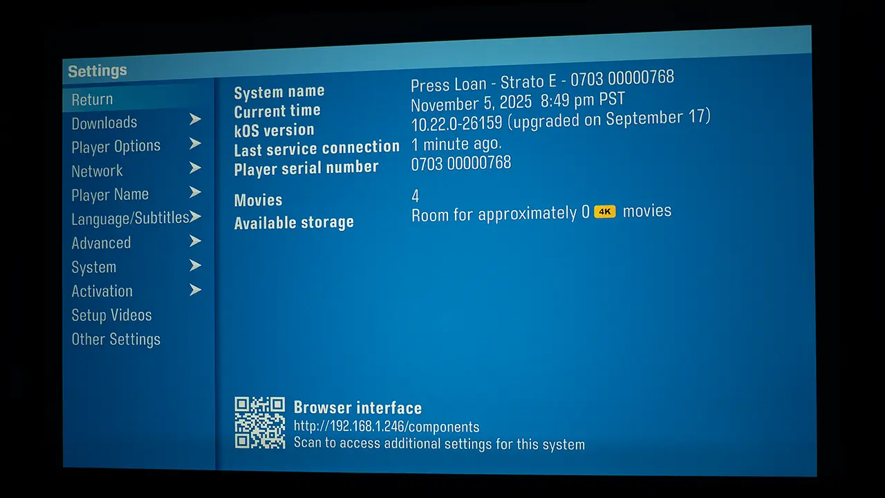 Kaliedescape Strato E Menu - Projector Reviews - Images