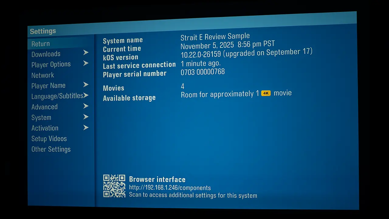 Kaliedescape Strato E Menu - Projector Reviews - Images